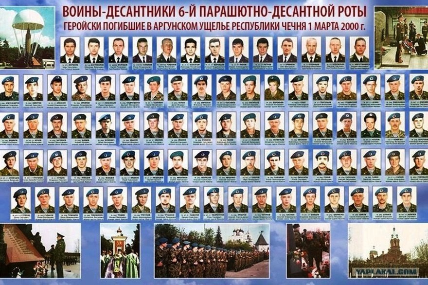  1 марта - День памяти воинов-десантников 6-ой парашютно-десантной роты 104 гвардейского полка Псковской дивизии ВДВ